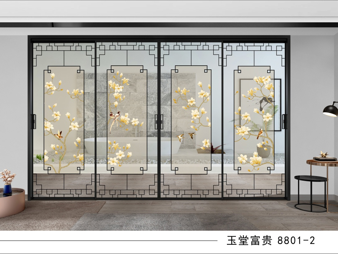 新中式移门隔断山水系列