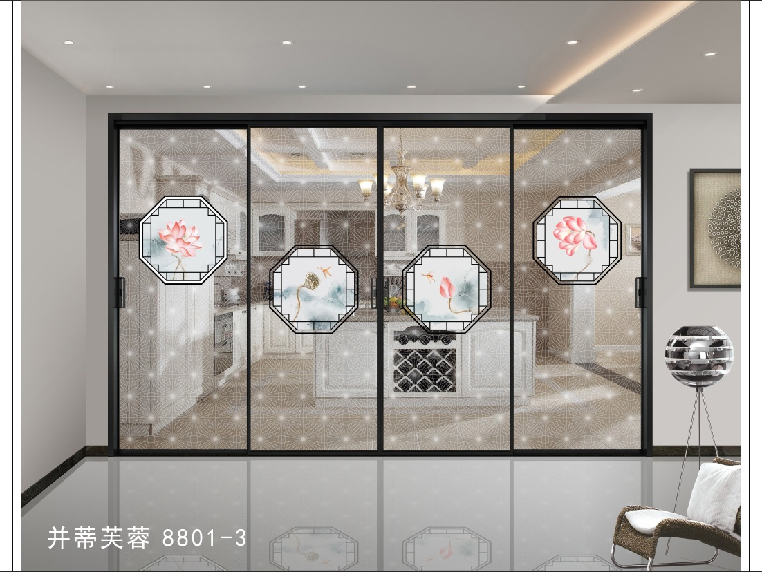 新中式移门隔断山水系列