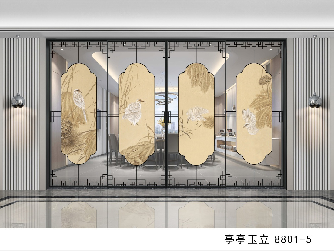 新中式移门隔断山水系列